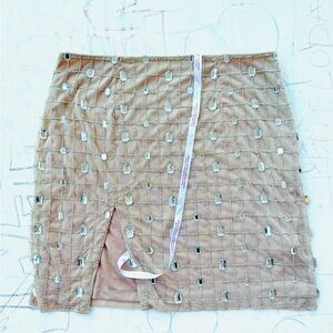 Crystal Embellished Mini Skirt